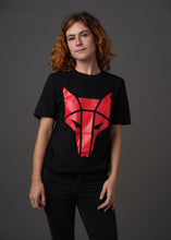 Load image into Gallery viewer, Black t shirt with a large centered red Howler sigil 
