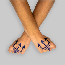 Load image into Gallery viewer, Blue Sigil Temporary Tattoos
